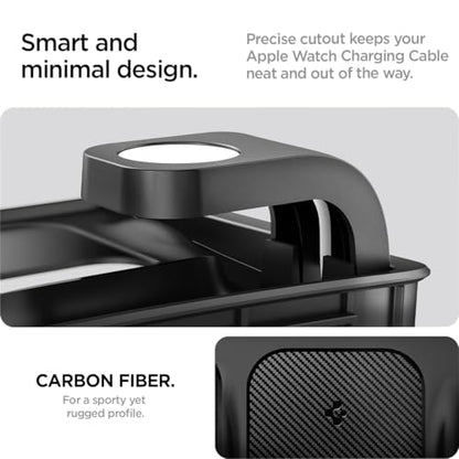 3-in-1 Organizer Mount for Legacy Tesla Model Y 2022-2024 & Model 3 2022-2023 (Watch Charger Not Included) - Uses Tesla Wireless Charging Pad - for iPhone, AirPods, Apple Watch
