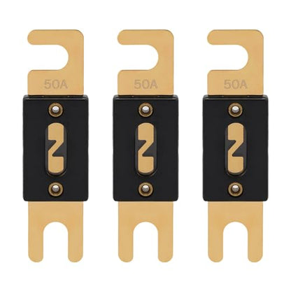 50A ANL Fuse 50 Amp Inline Blade Fuses 32V for Car Audio Inverter Automotive Stereo (3 Count)