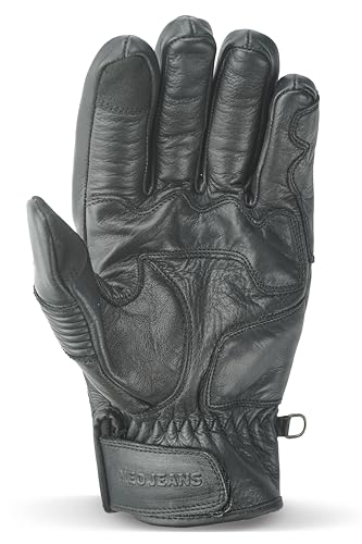 Leather Motorcycle Gloves for Men with Knuckle and Finger Protection Bike Riding Gloves with Magic Tape Closure Ideal for Spring
