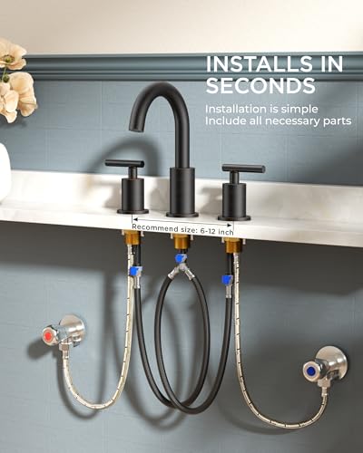 Bathroom Sink Faucet 3 Hole Oil Rubbed Bronze 8 Inch Widespread