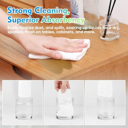 White Microfiber Cleaning Cloth 6 Pack 12.5 x 12.5 inch Microfiber Towels for Cars Ultra Absorbent Car Washing Cloth Lint Free Streak Free Cleaning Rags for Car Kitchen Window (6 Count)