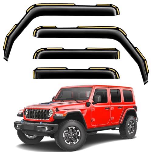 Window Rain Guards for Jeep Wrangler JL 2018 (4 Count)