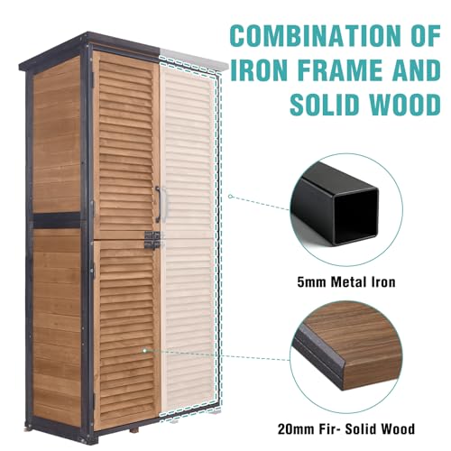 5FT Outdoor Storage Shed with 3