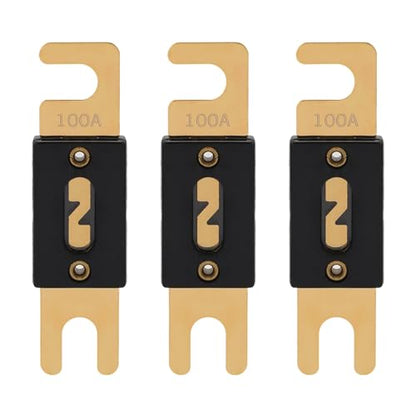 100A ANL Fuse 100 Amp Inline Blade Fuses 32V for Car Audio Inverter Automotive Stereo (3 Count)