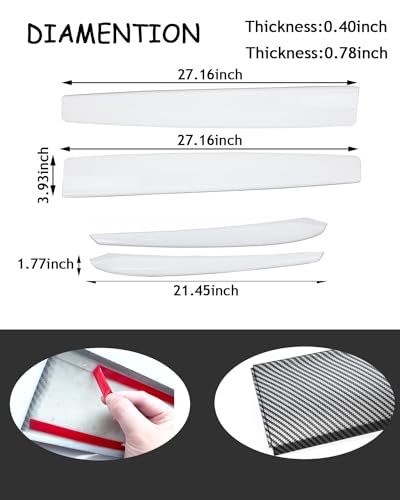 Matte White Dashboard Cover and Front Door Cover Compatible with Tesla Model 3（2021