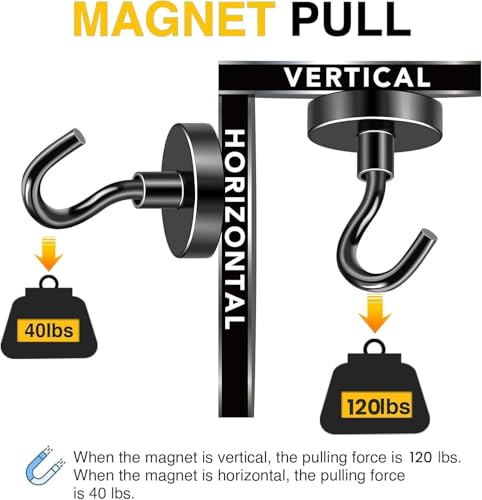 Magnetic Hooks 12pcs 120lbs Cruise Essentials 2026 Magnet Hook (12 Count)
