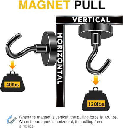 Magnetic Hooks 12pcs 120lbs Cruise Essentials 2026 Magnet Hook (12 Count)