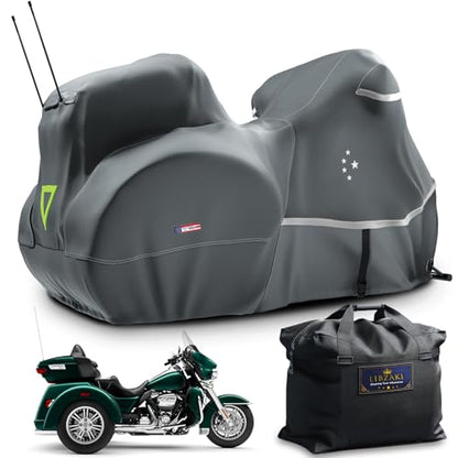 Trike Cover Motorcycle Cover LI LIBZAKI Heavy Duty 600D Waterproof for Trike Models Harley Davidson freewheeler