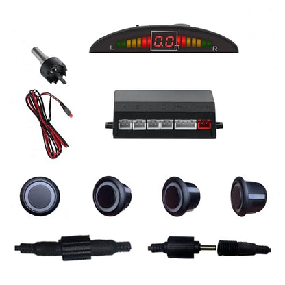 Parking Sensor Kit Backup Sensor Kit Reverse for Car 5 Color Options for Probes Adjustable Alarm Volume Professional Sensore de Reversa para Carro Safe Driving Assistant Matte Black