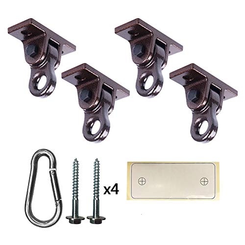 Heavy Duty Bronze Swing Hangers Screws Bolts Included Over 5000 lb Capacity Playground Porch Yoga Seat Trapeze Wooden Sets Indoor Outdoor (4 Count)