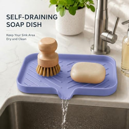 Silicone Soap Dish with Drain Spout
