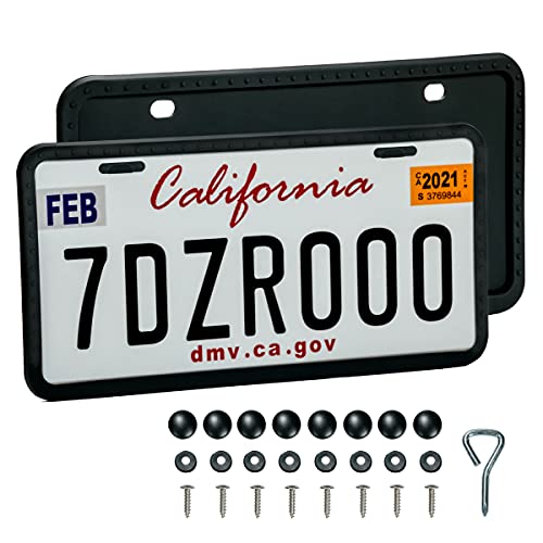License Plate Frames 2 PCS Silicone Holder for US Car Universal