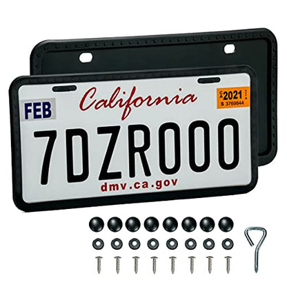 License Plate Frames 2 PCS Silicone Holder for US Car Universal