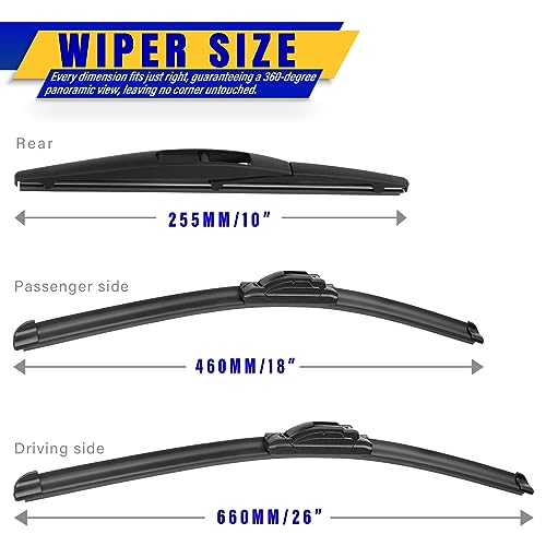 3 Wipers Fits Honda HRV HR