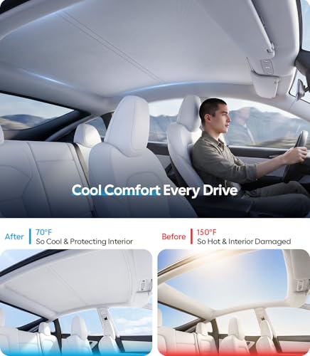 for Tesla Model Y Accessories Sunshade Roof (2 Count)