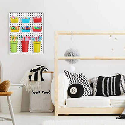 20 Pcs Pegboard Bins and Cups with Hooks and Loops Peg Assortment Organizer Accessories Various Tool Organizer Pegboard Baskets Set for Garage Workshop Workbench Office