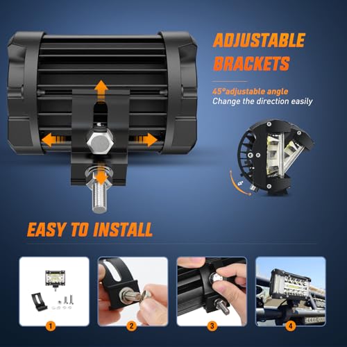 4.3 Inch Side Shooter Light Bar Spot Flood Combo Triple Row