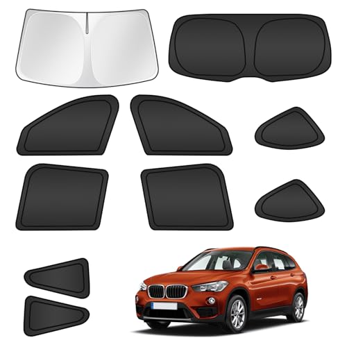 Windshield Sun Shade for BMW X1 F48 2016 2017 2018 2019 2020 2021 2022 Car Window Shades Thicken UV Block and Blackout Privacy Foldable Sunshades 10PCS Accessories Keep Cool Sun Visor Covers (10 Count)