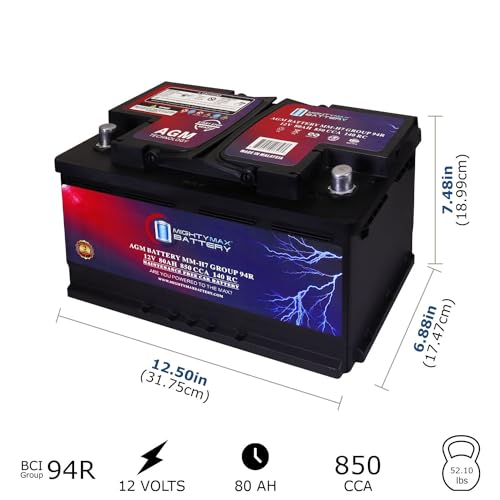 MM H7 Start and Stop Car BCI Group Size 94R 12V 80AH