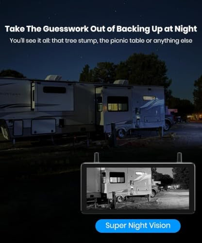 RV Backup Camera Wireless Plug and Play Compatible with Most RV