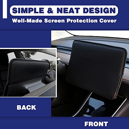 Screen Protector Cover Compatible with Tesla Model 3 Model Y Center Console Display Cover Folding Sun Shade Sleeve Screen Protection from Scratch