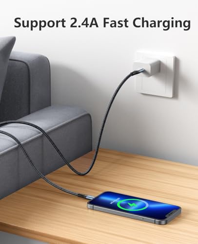 iPhone Charging Cable [MFi Certified] Long USB A Lightning Cable 10FT 3Pack (30 Foot)