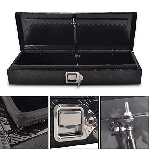 34.5In Aluminum Tool Box 5 Bar Tread ToolBox for Truck Bed Car Outdoor