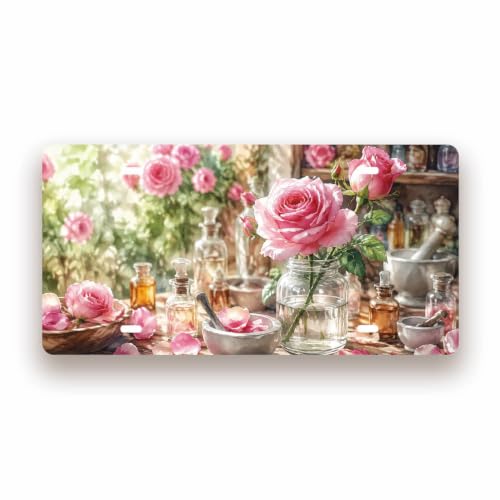 ROSE APOTHECARY SPACE Metal Tin Sign License Plate Bar Cafe Garage Cave Home Room Wall Bathroom Farmhouse Garden Porch Patio Decor