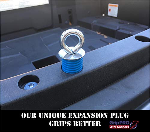 GripPRO ATV Lock & Ride Tie Down Anchors Fit Polaris RZR & Sportsman 4 (4 Count)