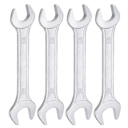 5pcs Double Open End Wrench 13mm x 15mm Metric 15 Degree Offset Angle Small Flat Head Wrench Galvanizing Open Ended Spanner for Automotive Repair Furniture Assembly (5 Count)