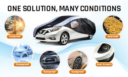 Versa Car Cover Waterproof All Weather with Silver Strip Design