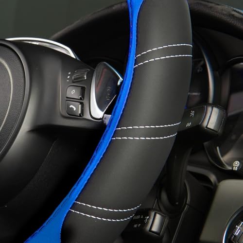 Line Rider Microfiber Leather Sporty Steering Wheel Cover Universal Fits for 95% Truck