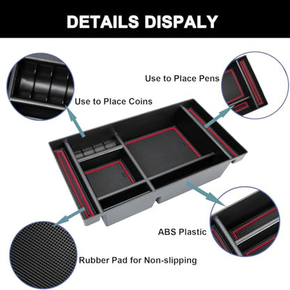 Center Console Organizer for Chevy Silverado & GMC Sierra Red Trim