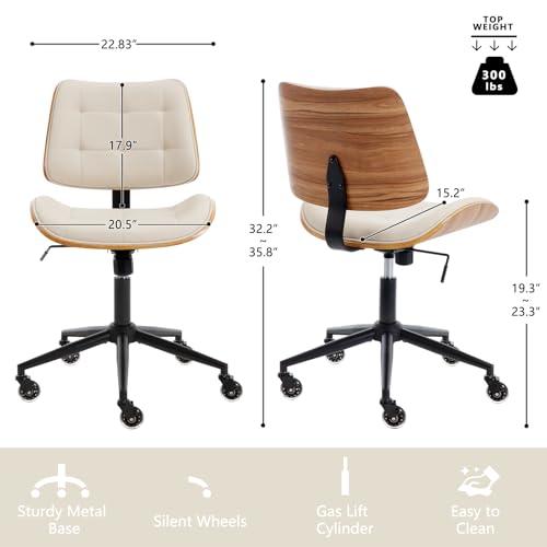 Home Office Desk Chair with Rubber Wheels