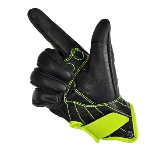 Harssidanza Woman Touch Motorcycle Racing Gloves GL016US Yellow Green L