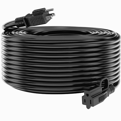 Indoor Outdoor Black Extension Cord 40 FT Waterproof 16