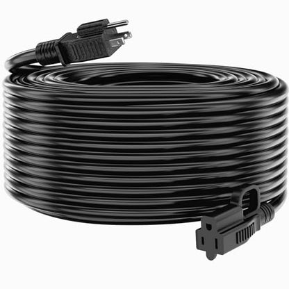 Indoor Outdoor Black Extension Cord 40 FT Waterproof 16
