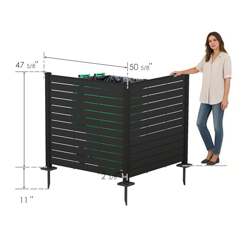 50" W x 48" H Outdoor Privacy Screen with Aluminum Posts (2 .)