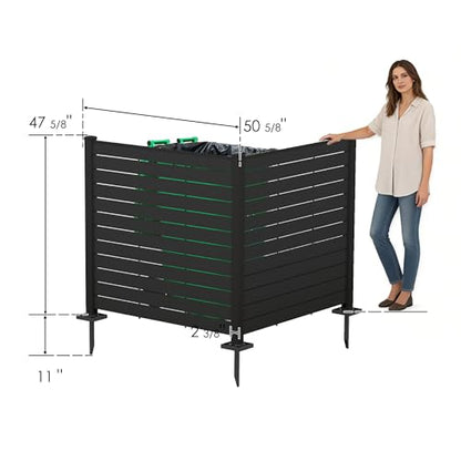 50" W x 48" H Outdoor Privacy Screen with Aluminum Posts (2 .)
