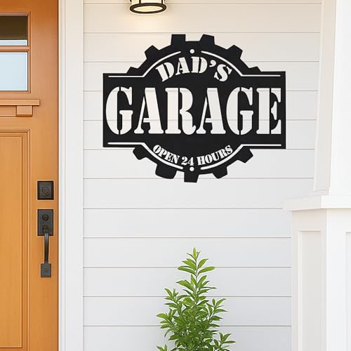 Custom Garage Workshop Metal Sign Personalized Tool Name Wall Art for Car Truck Mechanic Shop Decor Durable Steel Sign for Dad Husband Men’s Auto Workspace or Fence