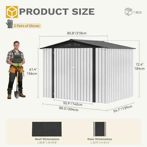 7x5 ft Outdoor Storage Shed