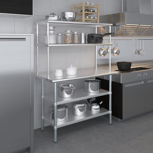 Stainless Steel Work Table with 2 Shelves
