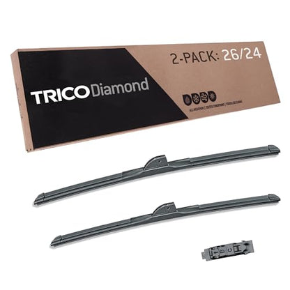 Diamond 26" + 24" Super Premium Automotive Replacement Windshield Wiper Blades (2 Count)