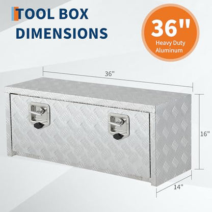 36 Inch Heavy Duty Aluminum Tool Underbody Box