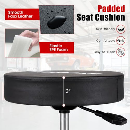 Rolling Mechanic Stool with Cushioned Seat