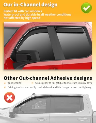 in Channel Extra Durable Rain Guards for Chevy Silverado (4 Count)