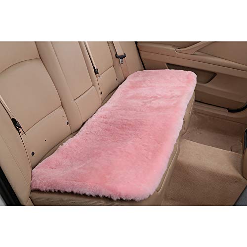 Pink Genuine Sheepskin Car Rear Seat Cover for Fuzzy Back Cushion