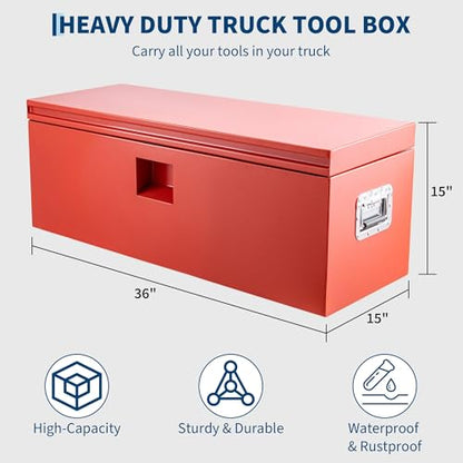 Truck Bed Toolbox Truck Tool Box Heavy Duty Steel Storage Cabinet Organizer Chest Jobsite for Pickup