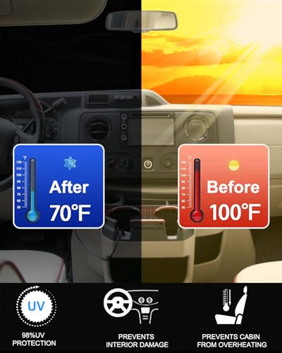 Front Windshield Sunshade fit for Ford Econoline E