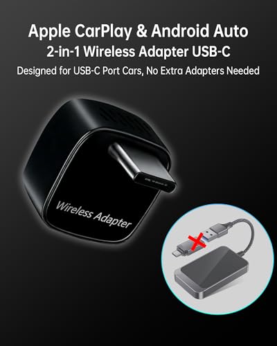Wireless CarPlay & Android Auto Adapter USB